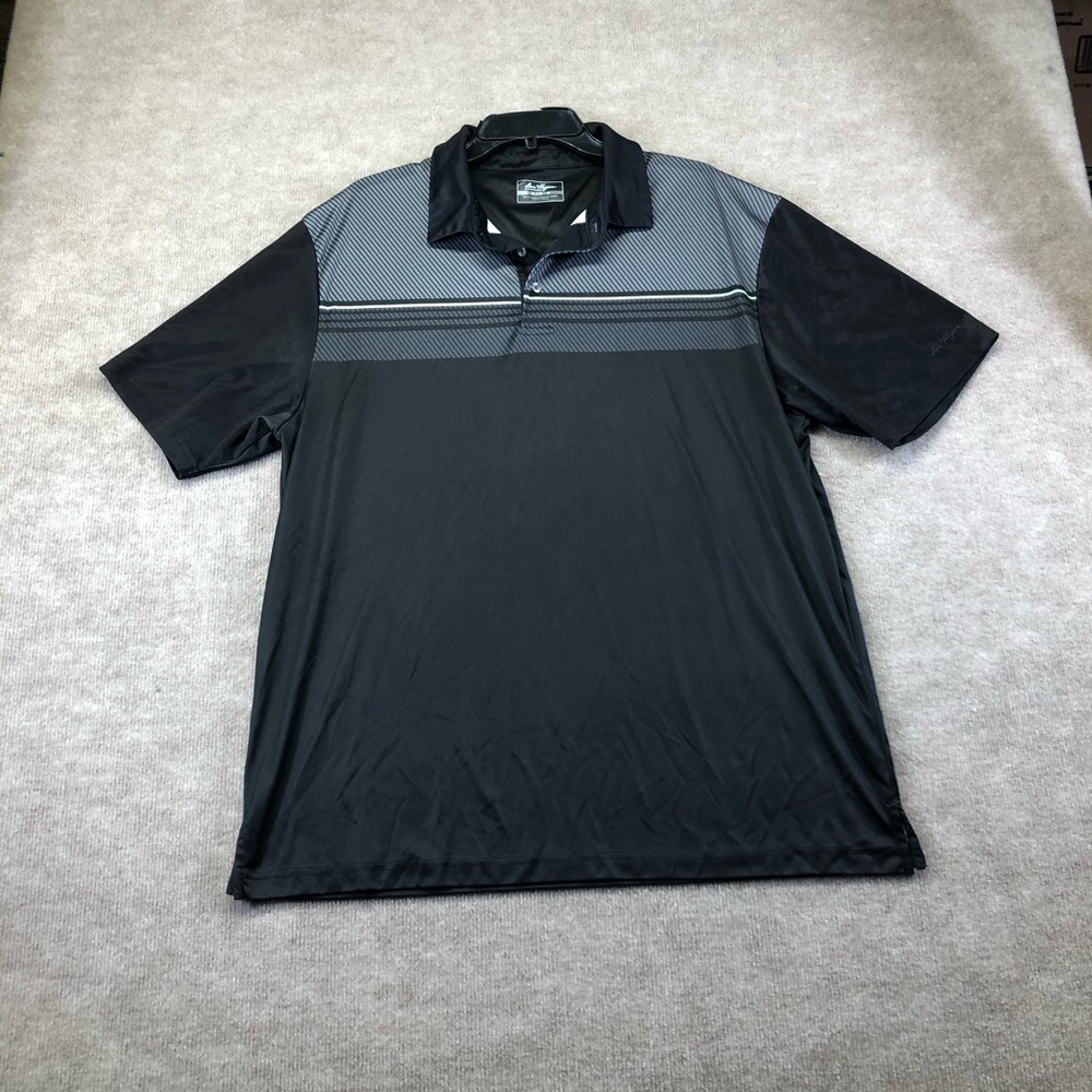 Ben Hogan performance polo black with gray and mint green strip size XL